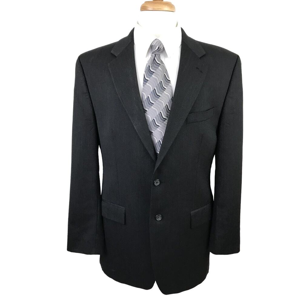 Chaps Ralph Lauren Suit Jacket Wool Men's Size 42L Gray 2 Button Front